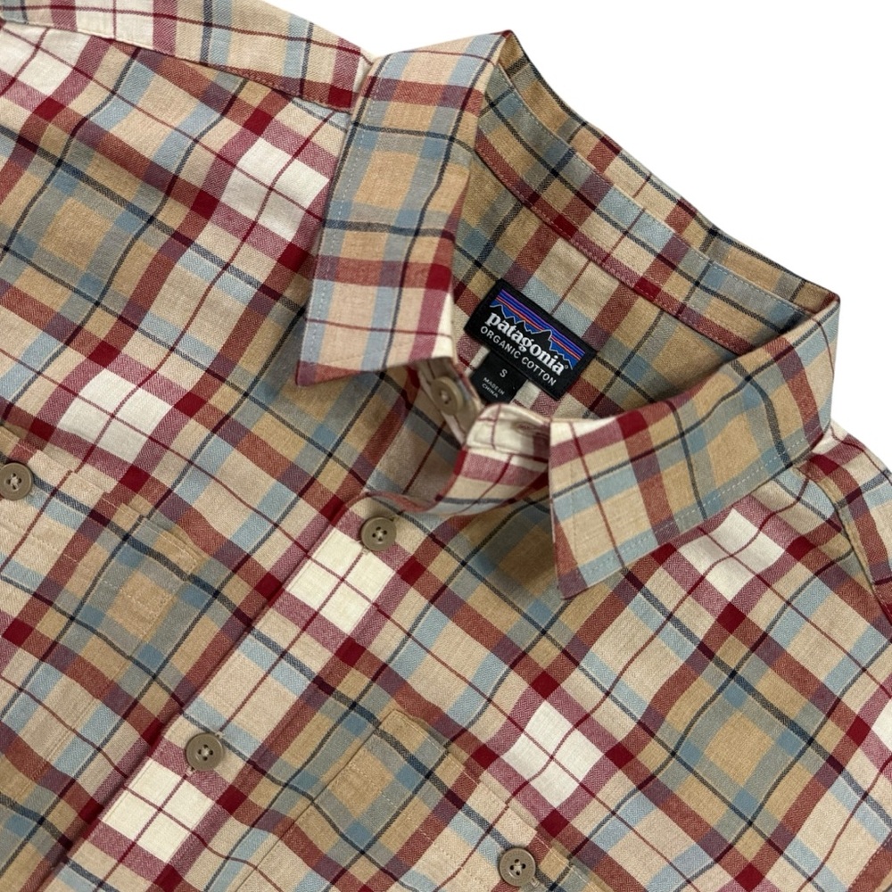 PATAGONIA MENS ORGANIC COTTON PLAID LONG SLEEVE BUTTON DOWN SIZE SMALL NWOT